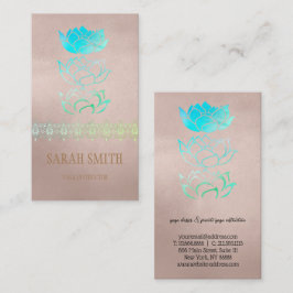 Cartão De Visita Lotus holográfico do ouro moderno