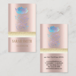 Cartão De Visita Lotus holográfico do ouro moderno