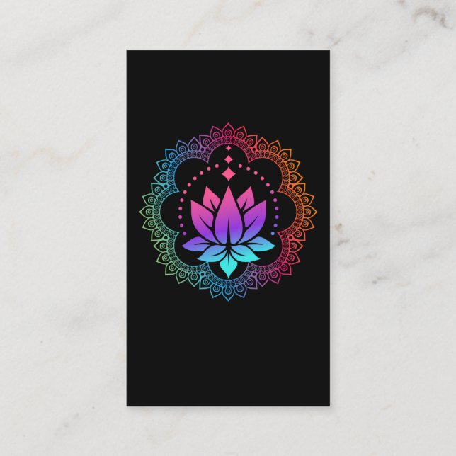 Cartão De Visita Lotus Mandala Spiritual Reiki Master Yoga Chakra (Frente)