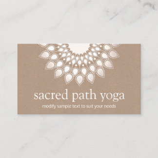 Cartão De Visita Lotus Mandala Yoga e Mediação Brancos