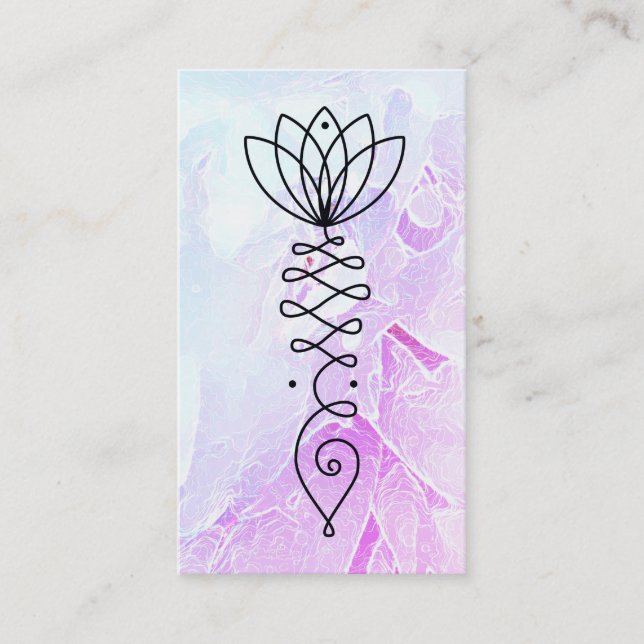 Cartão De Visita *~* Lotus Pastel Peony Massage Yoga Reiki Healer (Frente)