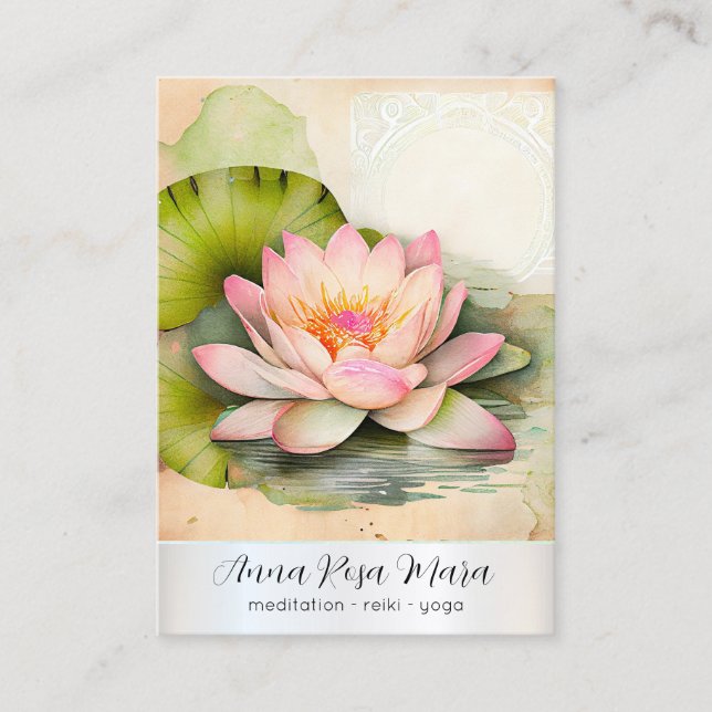 Cartão De Visita *~* Lotus PHOTO Nature Flowers QR AP67 Art (Frente)