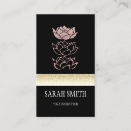 Cartão De Visita Lótus preto profissional moderno