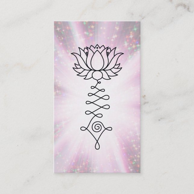 Cartão De Visita *~* Lotus Rainbow Sparkle Reiki Energy Healing (Frente)