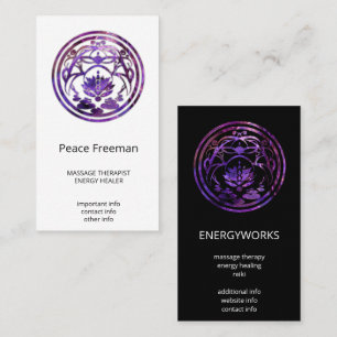 Cartão De Visita Lótus Serenidade   Design Mandala Roxo