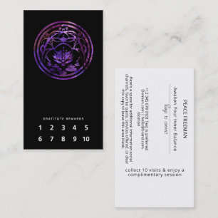 Cartão De Visita Lótus Serenidade Design Mandala Roxo