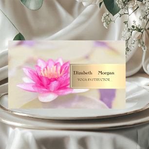 Cartão De Visita Lótus Yoga Profissional Bokeh Dourado