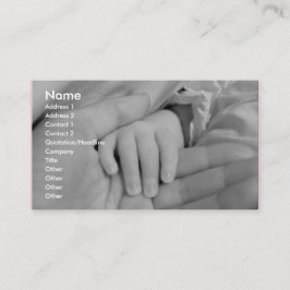 Cartão de visita Loving da puericultura das mãos