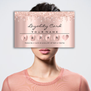 Cartão De Visita Loyaliy 6 Estheticista Rosa MAKEUP orienta o pulso