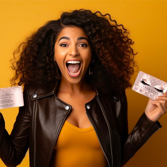 Cartão De Visita Loyaliy 6 Makeup Esthetician Eyelash Rosa Drives (#LoyaltyLuxury #MakeupMajesty #EstheticianElegance #EyelashExcellence #RoseRadiance #DripDrama #Busi)