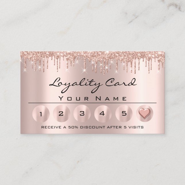 Cartão De Visita Loyaliy 6 Professional Esthetician Rosa Heart (Frente)