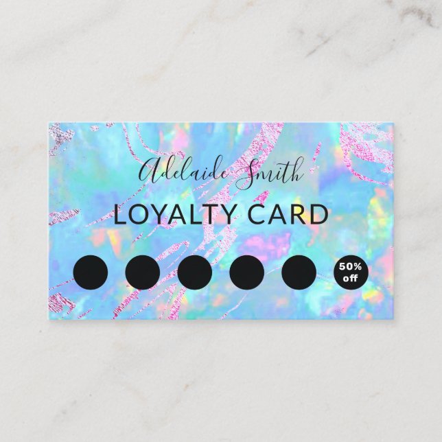 Cartão De Visita loyalty card aqua opal gemstone (Frente)