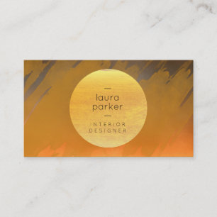 Cartão De Visita Lua Amarela Molde Solar Moldura Natureza