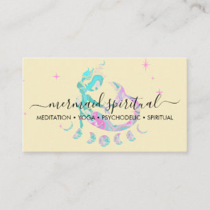 Cartão De Visita Lua de sereia amarela Zodíaco Espiritual Degradê