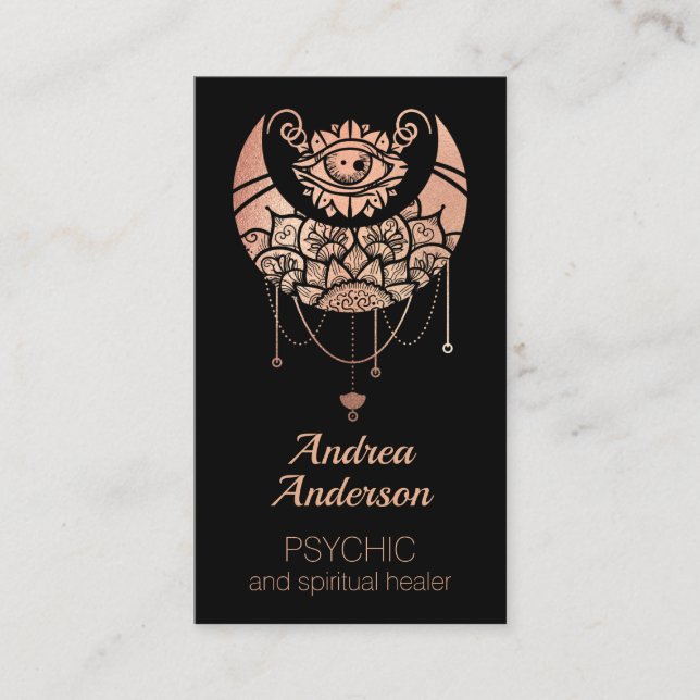 Cartão De Visita Lua Elegante do Crescente Dourado (Frente)