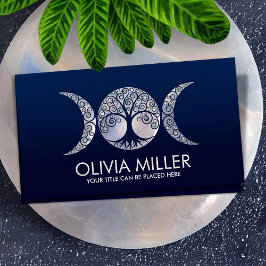 Cartão De Visita Lua tripla - Árvore da vida - Pedra lunar e Pérola