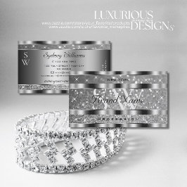 Cartão De Visita Luminosas Luminosas de Silver de Luxo - Estrelas d