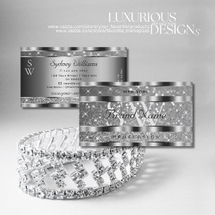 Cartão De Visita Luminosas Luminosas de Silver de Luxo - Estrelas d