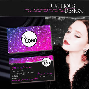 Cartão De Visita Luminosas Luminosas, Luminosas, cor-de-rosa, luxuo