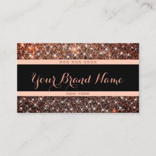 Cartão De Visita Luminoso Rosa escuro Dourado