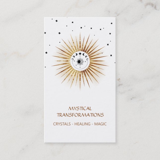 Cartão De Visita *~* Luna Celestial Lua Lunar Lua Leve Magia Boho (Frente)