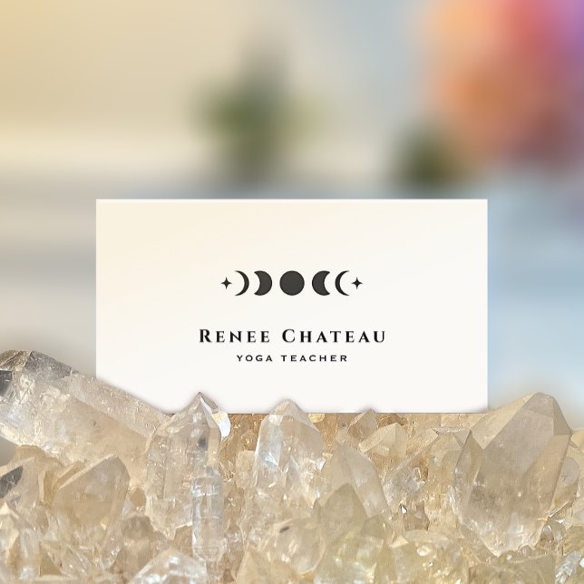Cartão De Visita Lunar Moon Fases Astrologia Professora de Yoga (Criador carregado)