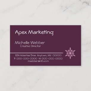Cartão de visita lustroso de Starburst, beringela
