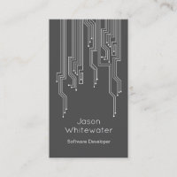 Cartão de visita lustroso liso de Techno - cinza