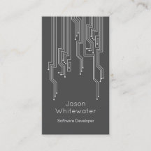 Cartão de visita lustroso liso de Techno - cinza