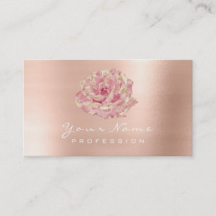 Cartão De Visita Lúx de champanhe Dourado com Rosa de lítio