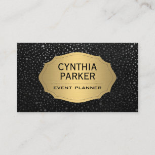 Cartão De Visita Lux Dourada Pontos Específicos Metálicos