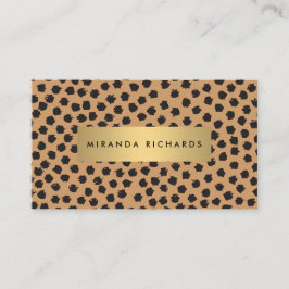Cartão De Visita Luxe Animal Print Confetti Pontos com Bar Dourado