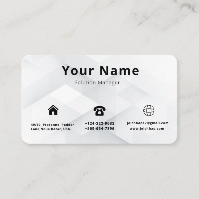 Cartão De Visita Luxe Busines Minimalista (Frente)