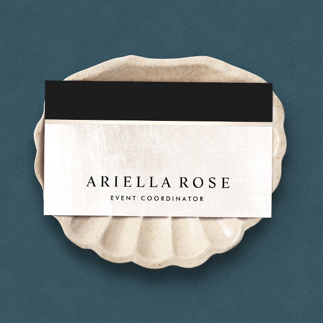 Cartão De Visita Luxe Elegante, preto e branco (Criador carregado)