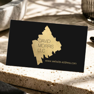 Cartão De Visita Luxe Logotipo de Pincelada de Ouro Abstrato em Pre