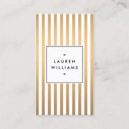 Cartão De Visita Luxe Rosa Dourado Stripes Boutique, Moda, Beleza