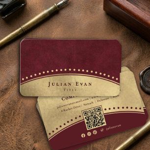 Cartão De Visita Luxe Vintage Vinho Tinto Burgundy Glitter Brilhant