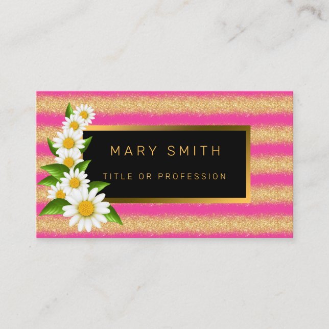 Cartão De Visita Luxo: A melhor brilhante Dourada rosa popular (Frente)