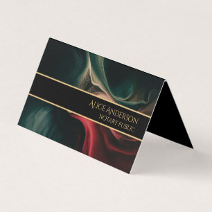 Cartão De Visita Luxo abstrato preto vermelho verde dourado Dupla-F
