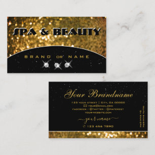 Cartão De Visita Luxo Brilho Preto Dourado Glitter Elegante Chique