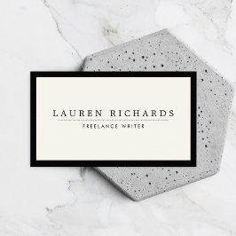 Cartão De Visita Luxo clássico preto e marfim com mídia social