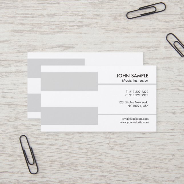 Cartão De Visita Luxo da instrução das lições de música do (Frente/Verso In Situ)
