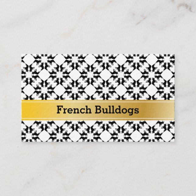 Cartão De Visita Luxo de Buldogue Francês (Frente)