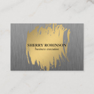 Cartão De Visita Luxo Dourado com Faux Metálico