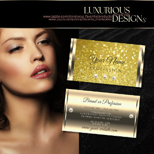 Cartão De Visita Luxo Dourado Luminoso Estrelas Luminosas Abrindo H