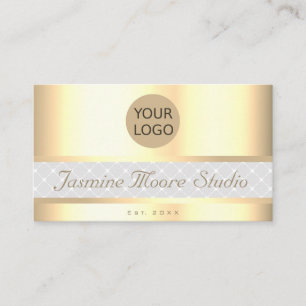 Cartão De Visita Luxo Efeito Dourado Serviços de Logotipo Personal
