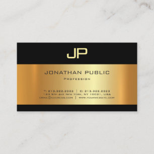 Cartão De Visita Luxo elegante e Dourado Sombra Moderna e Elegante