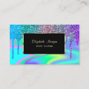 Cartão De Visita Luxo Elegante Estiloso, Moderno, Holográfico, Com