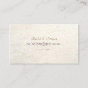 Cartão De Visita Luxo Elegante Simples, Diamantes, Pérolas