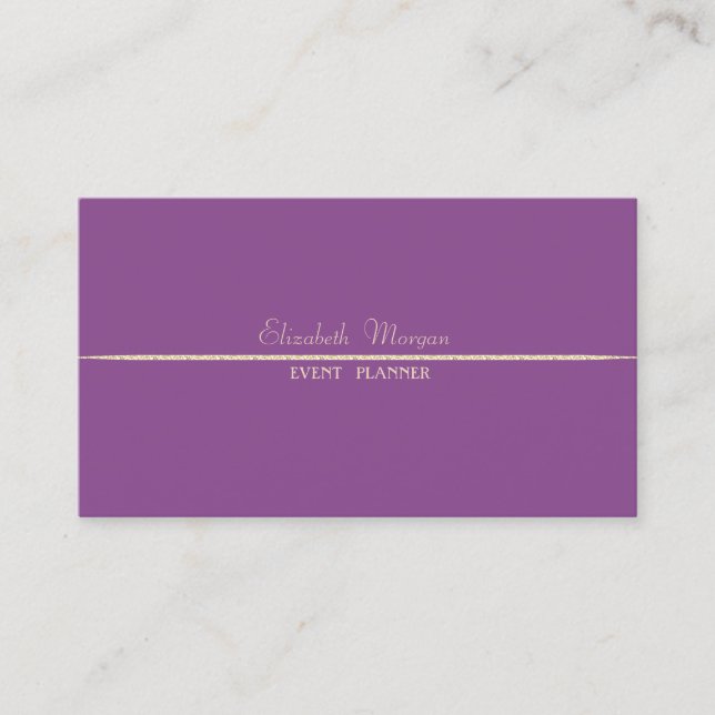 Cartão De Visita Luxo Elegante  Simples, Violeta (Frente)